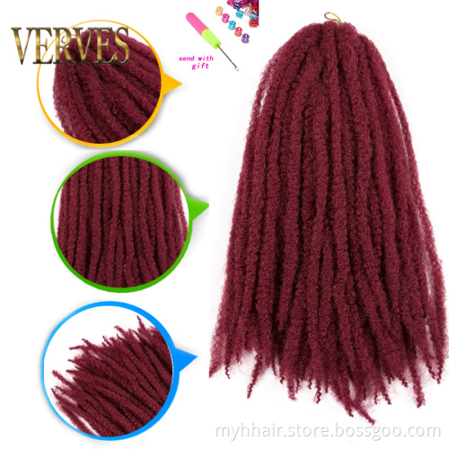 Afro Kinky Braiding Hair 18 and 24 inch Synthetic Crochet Marly Braids Hair extensions Natural black ombre Curly Twist